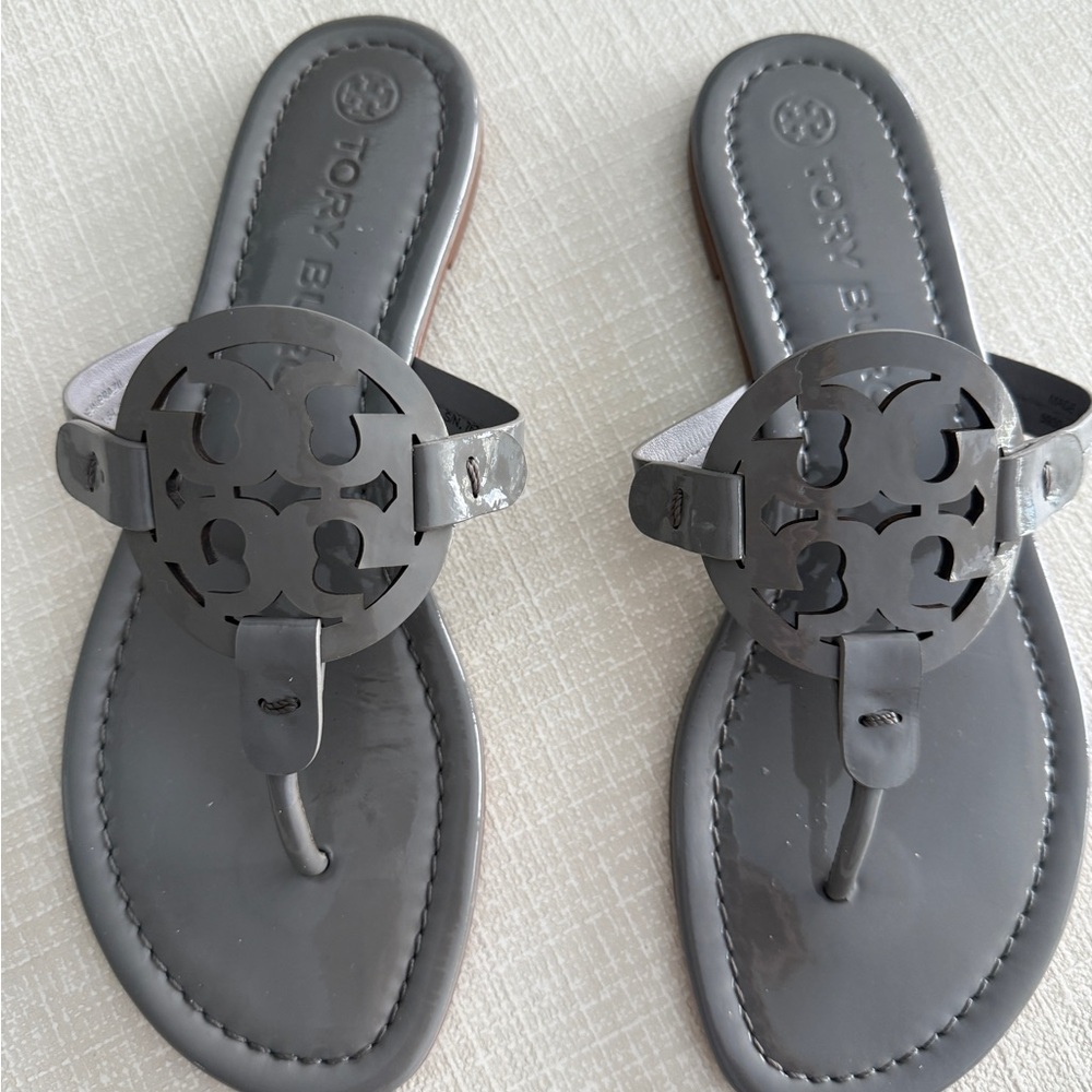 Tory Burch Miller Patent Leather Top and leather bottom Sandals